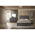 Modern Contemporary Style 4Pc Bed Set Wooden Headboard Design Gray Finish Bedroom Furniture