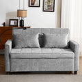 Modern Convertible Sofa Bed Pull Out Loveseat With Usb Ports Grey Padded Sleeper Sofa With Adjustable Backrest