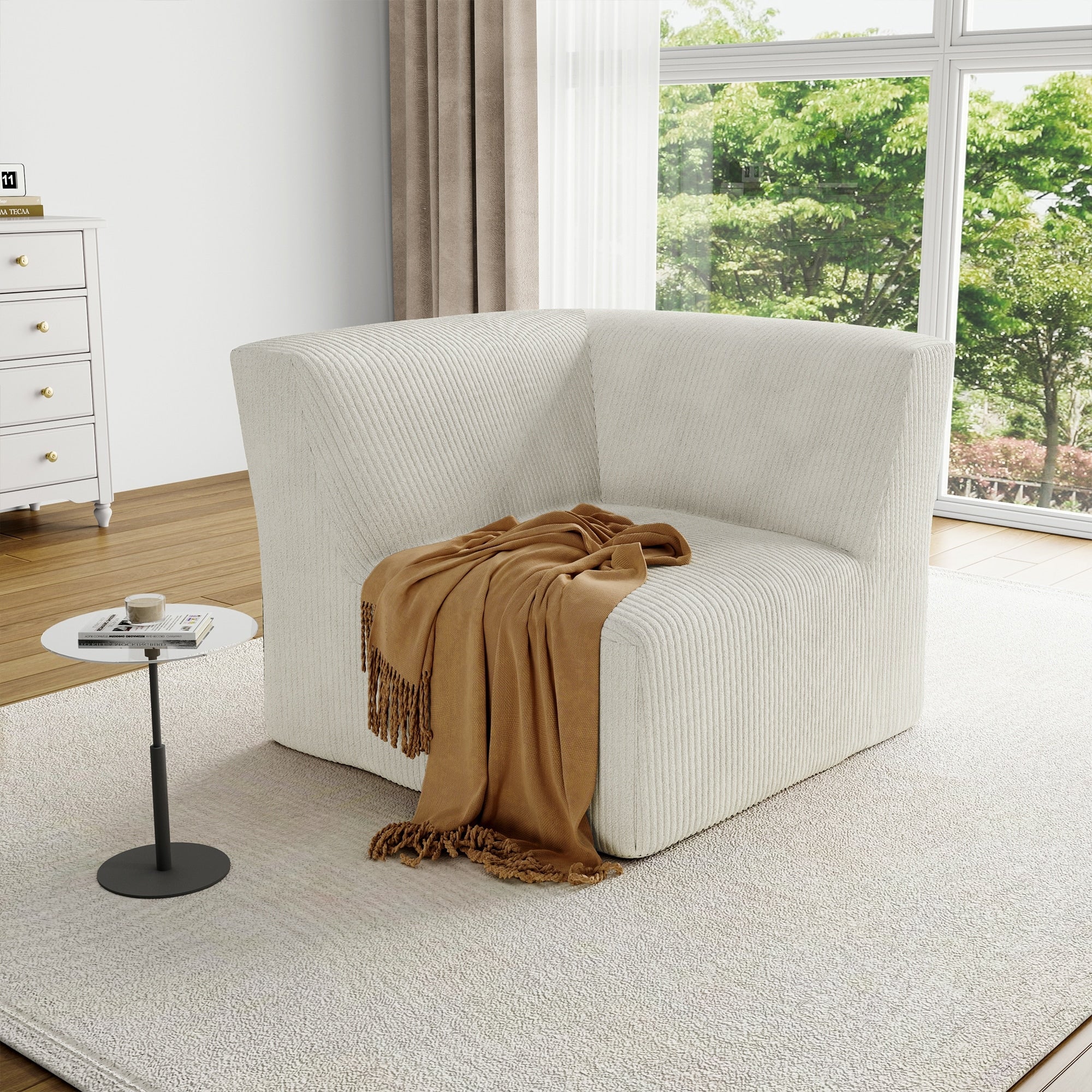 Modern Corduroy All Foam Modular Couch Sofa For Living Room