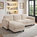 Modern Couduroy Overized Modular Sectional Sofa Couch With Ottoman For Living Room