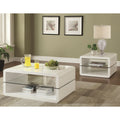 Modern Cube Design Living Room Accent Table Collection With Glass Shelf