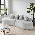 Modern Curved Flannelette Sofa Simple Multi Seater Couch With Pillows For Living Room Lounge Space