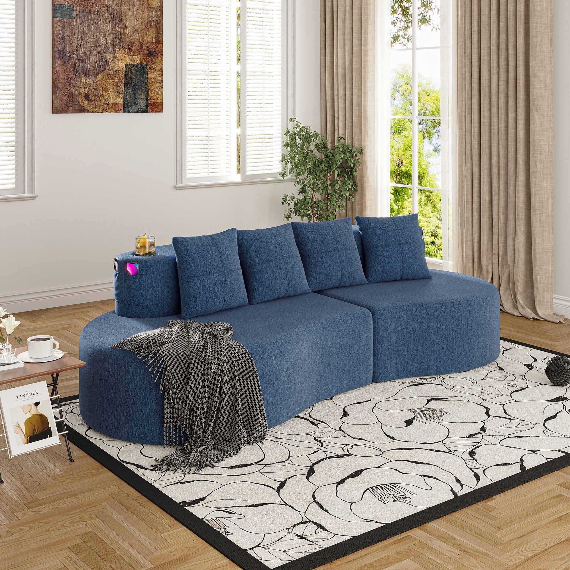 Modern Curved Sectional 3 Seat Minimalist Elegant Half Moon Sofa Compressed Modular Sectional Sofa For Living Room Office