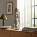 Modern Cylinder Textured Glass Vase Clear Frost