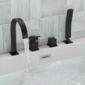 Modern Deck Mounted Bathtub Faucet Set With Diverter And Handheld Sprayer
