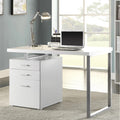 Modern Design Home Office White Writing Computer Desk With Drawers And File Cabinet