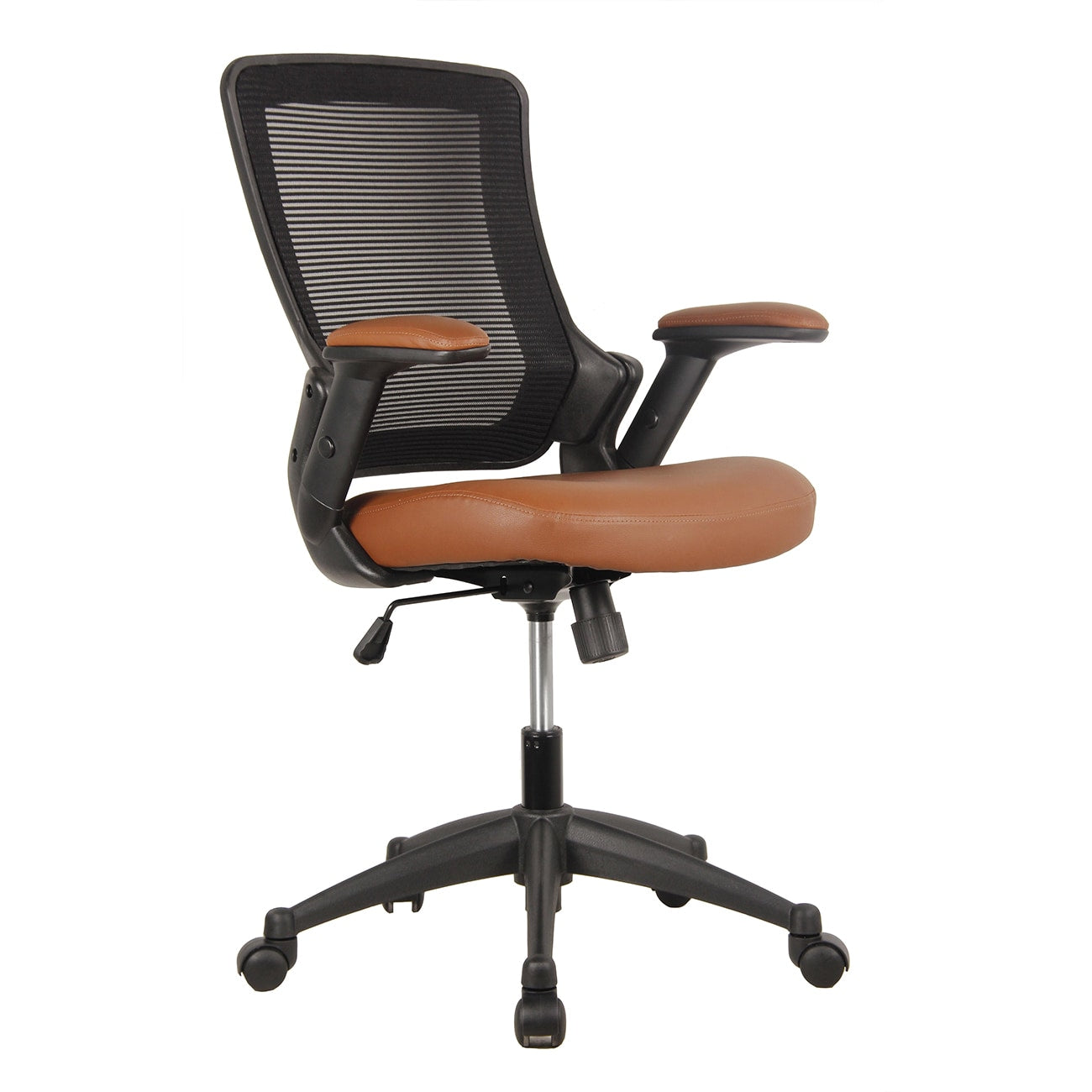 Modern Designs Brown Black Mesh Mid Back Height Adjustable Armrest Task Office Chair