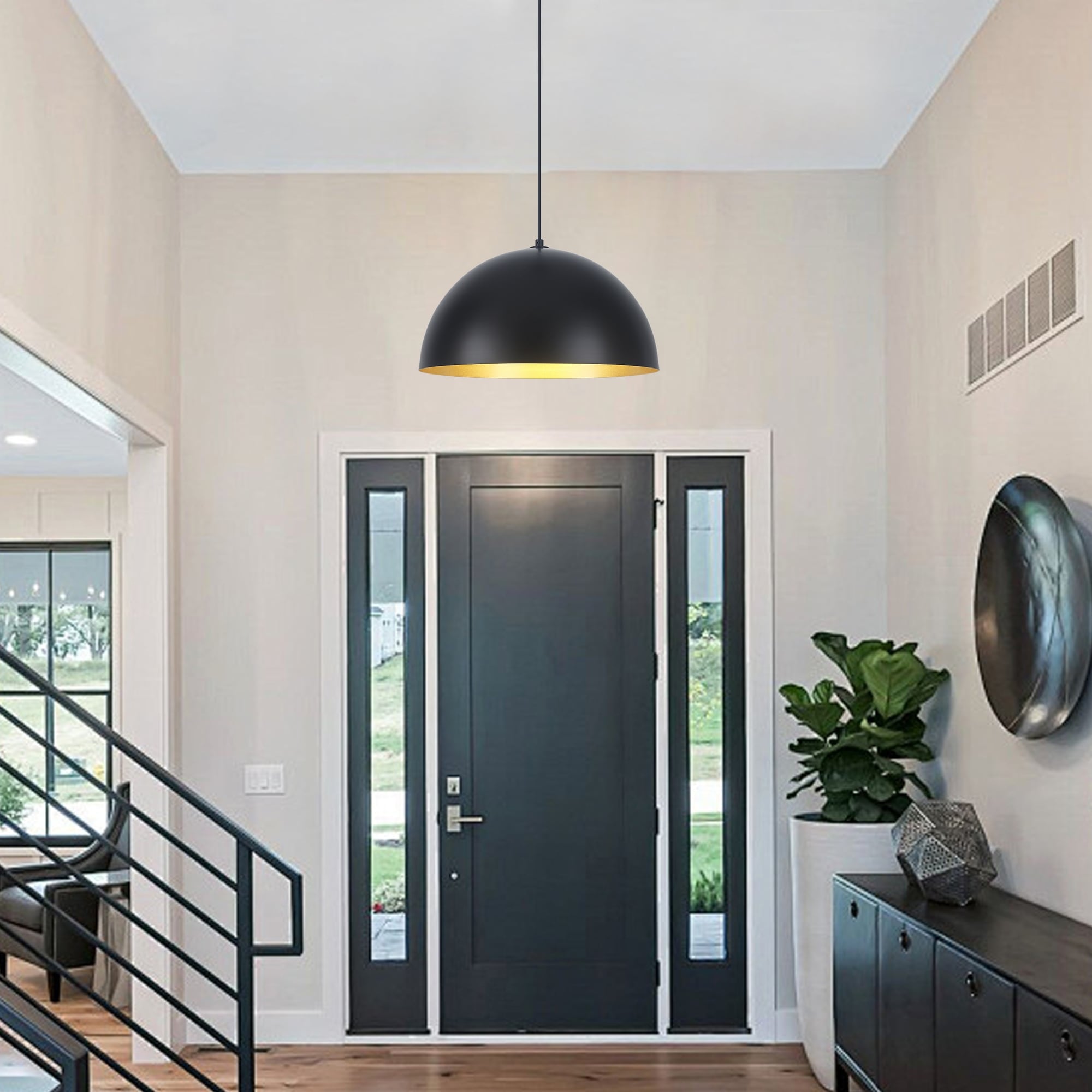 Modern Dimmable 1 Light Bowl Shape Pendant Lighting Fixture For Bedroom Dining Room Kitchen Island
