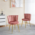 Modern Dining Chair Set Of 2 With Iron Tube Legs Velvet And Comfortable Backrest Suitable For Dining Room Living Room