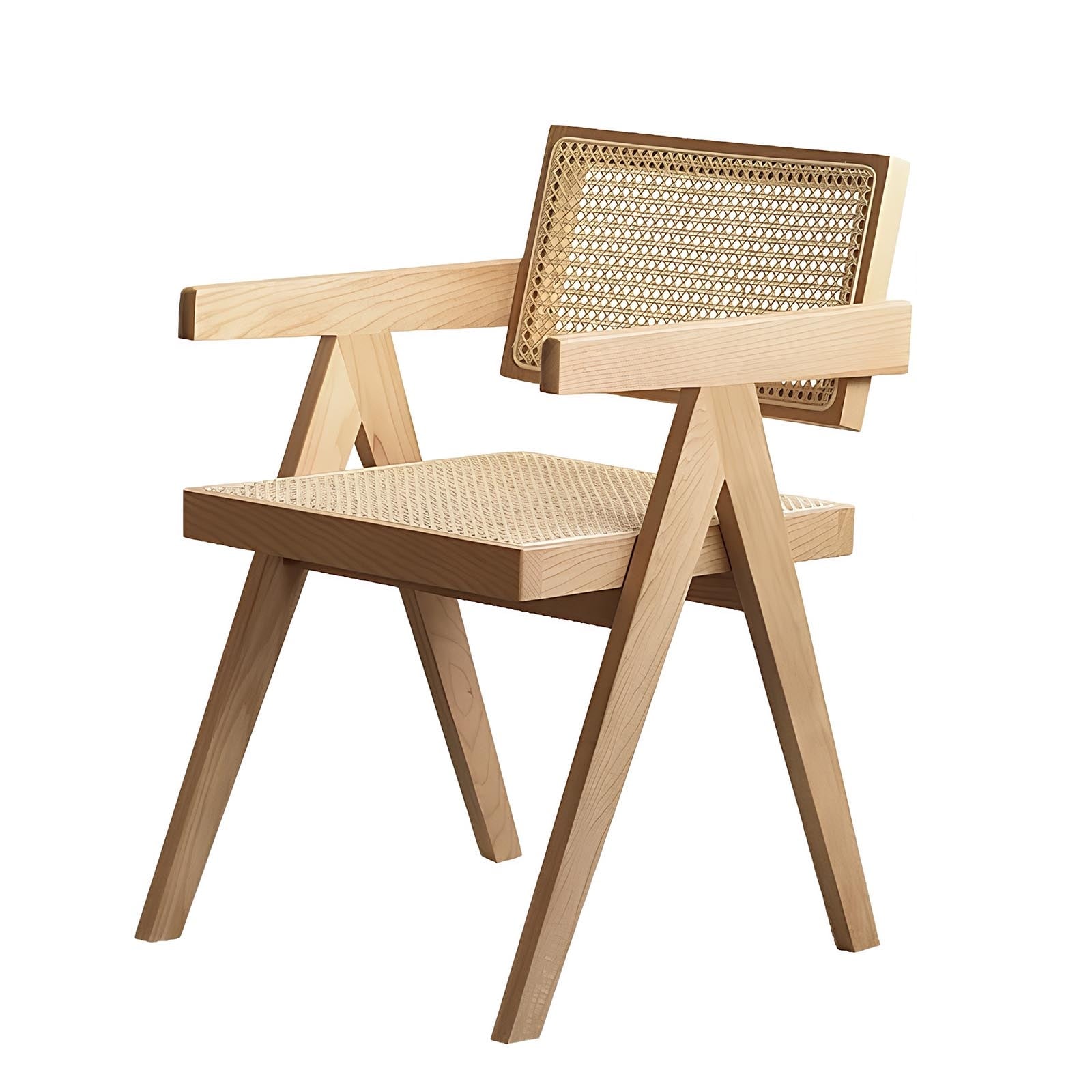 Modern Dining Chair Rattan Accent Chairs Comfy Armchairs Wood Chairs With Armrest For Bedroom Living Room Dining Kitchen
