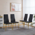 Modern Dining Chairs Set Of 4 Durable Golden Metal Leg