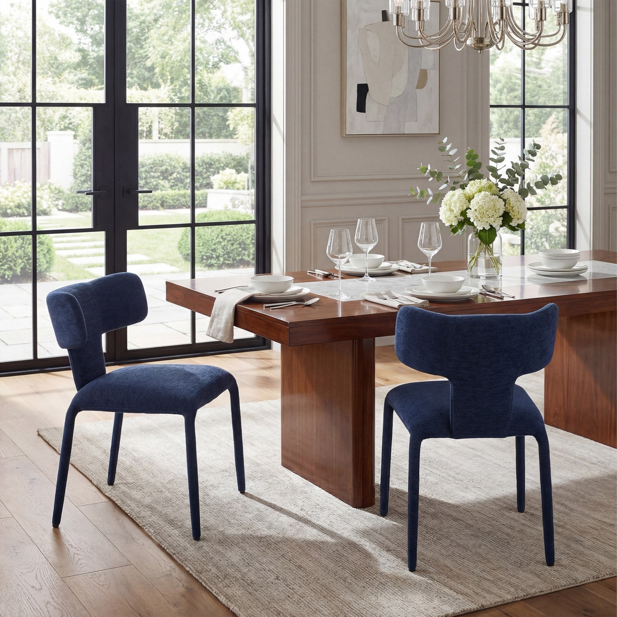 Modern Dining Chairs Set Of 2 18.9 Wx18.5 D Contemporary Fabric Side Chairs