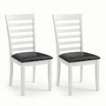 Modern Dining Chairs Set Of 2 Black Finish With Beige Seat Or White Finish With Black Seat
