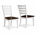 Modern Dining Chairs Set Of 2 Dirty Oak White Finish Solid Rubberwood
