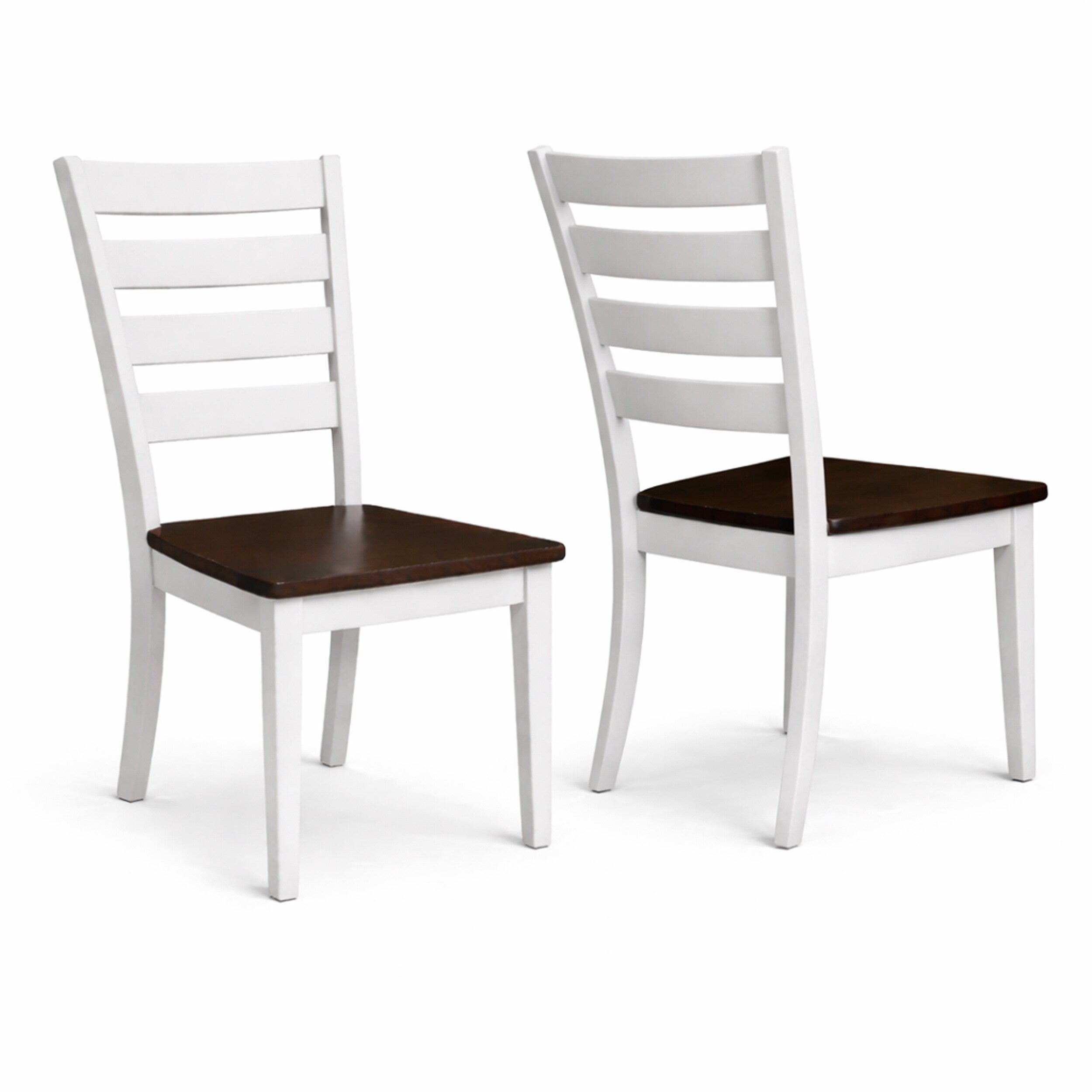 Modern Dining Chairs Set Of 2 Dirty Oak White Finish Solid Rubberwood
