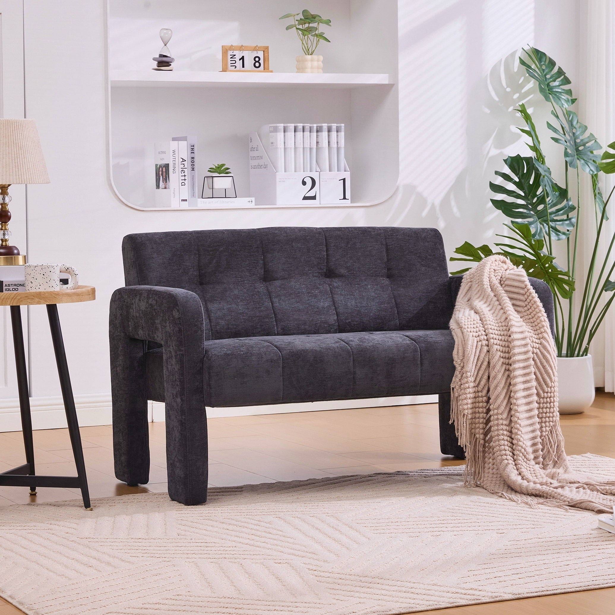 Modern Double Armchair Living Room Bedroom Compact Upholstered Sofa Leisure Sofa
