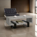 Modern Driftwood Open Shelf Coffee Table Gray And Brown