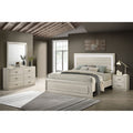 Modern Dusty Gray Finish Bedroom Set With Touch Sensor Led Headboard