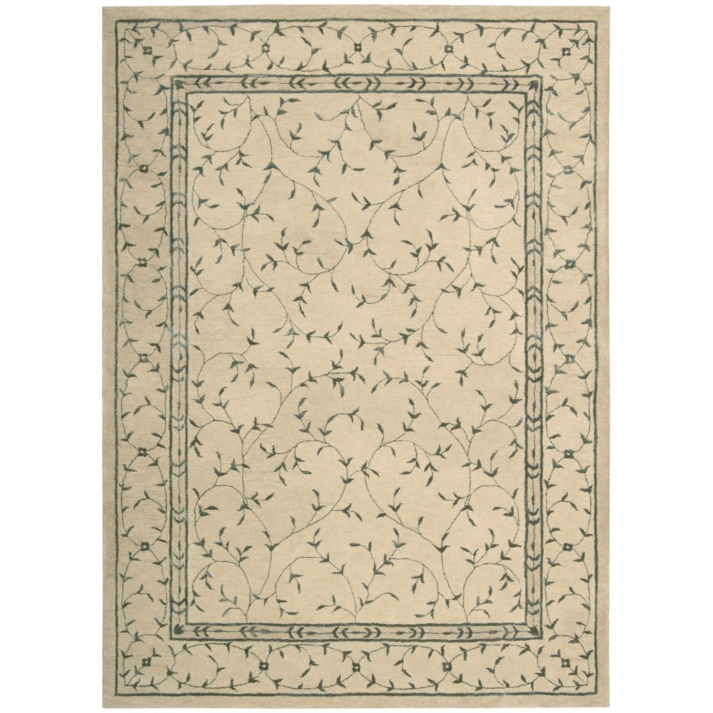 Modern Elegance Beige Wool Area Rug 36 X 56