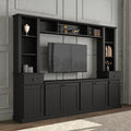 Modern Entertainment Wall Unit With Bridge For Tvs Up To 75 Large Tv Stand Set With Adjustable Shelves And Storage 103