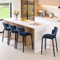Modern Fabric Bar Stools Set Of 2 Sturdy 26 Counter Height Stools With Metal Frame