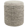 Modern Fabric Round Storage Ottoman