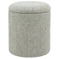 Modern Fabric Round Storage Ottoman