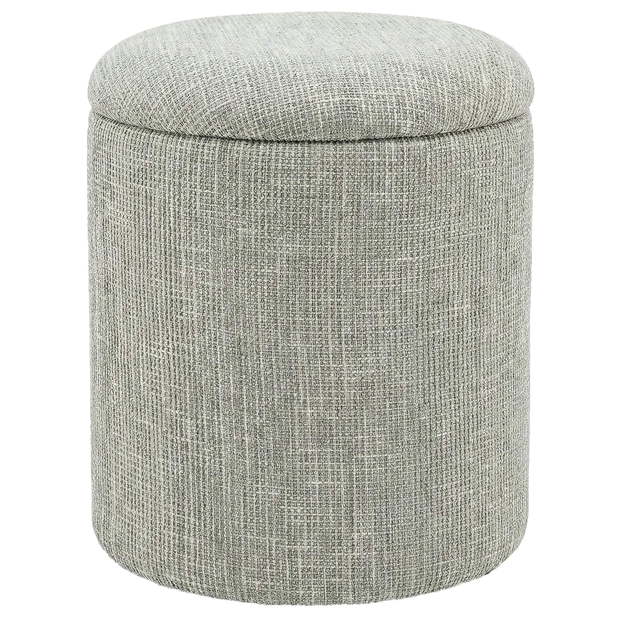 Modern Fabric Round Storage Ottoman