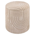 Modern Fabric Round Storage Ottoman