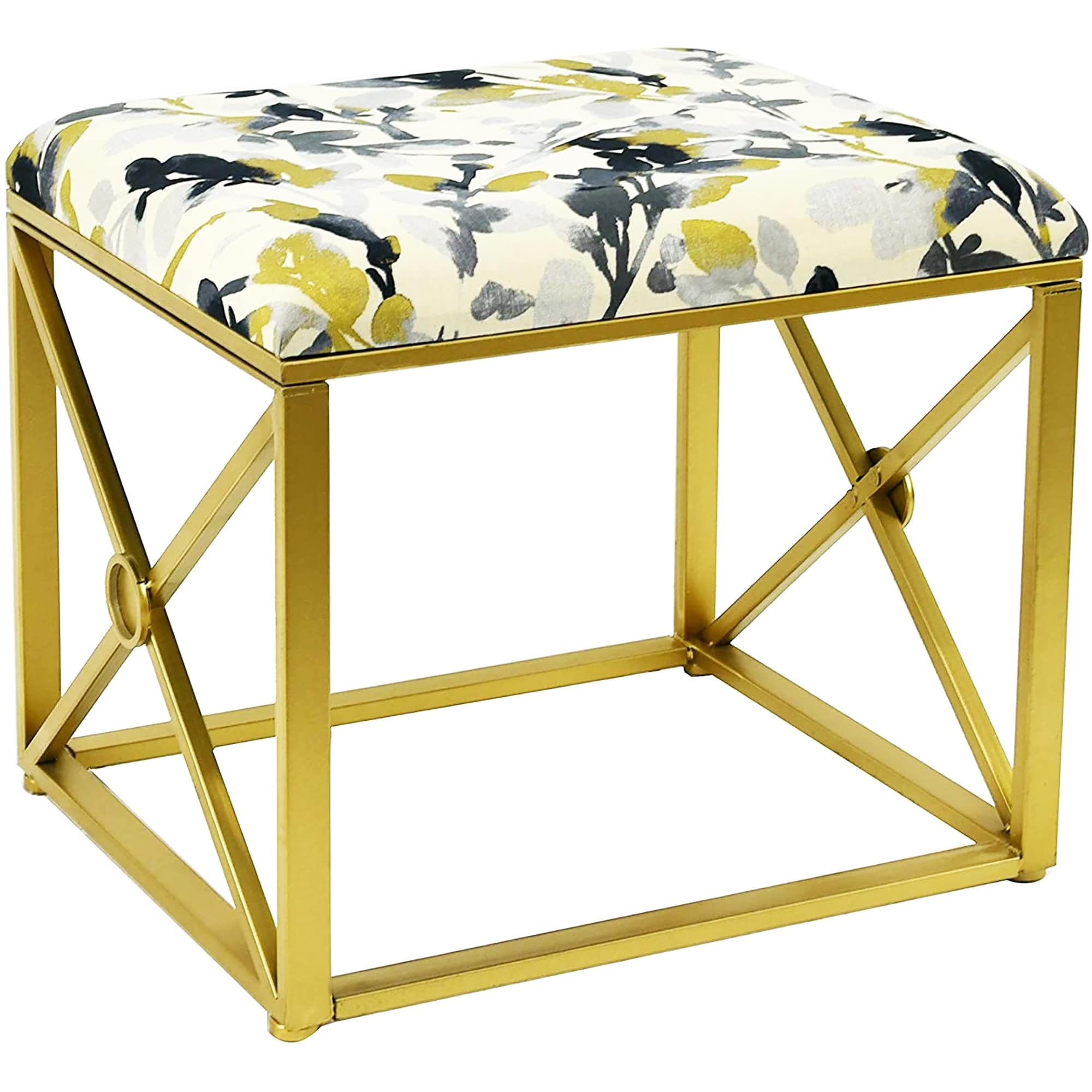 Modern Fabric Upholstered Ottoman With Foam Padding 22 Wide