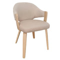 Modern Fabric And Bentwood Dining Chair Set Of 2