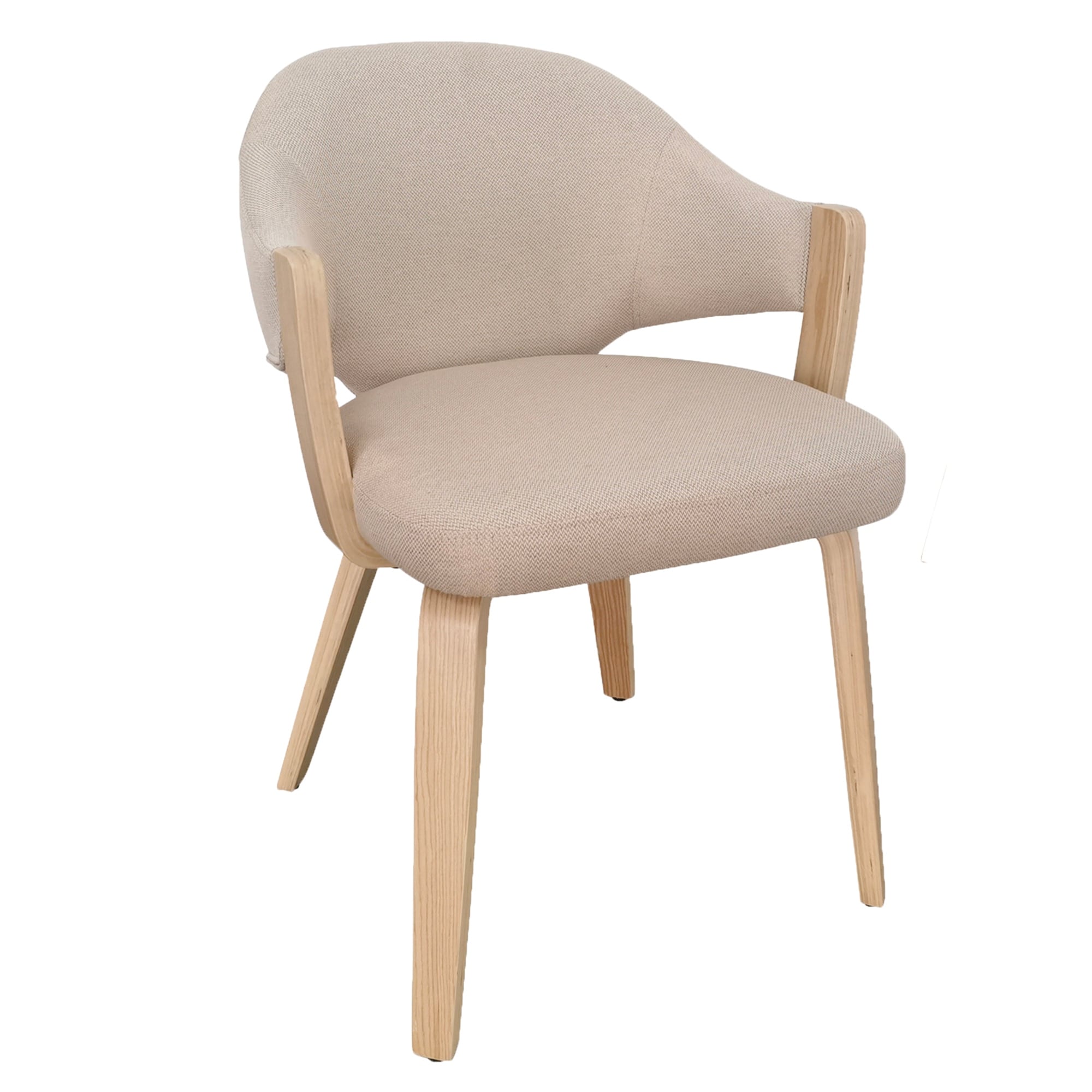 Modern Fabric And Bentwood Dining Chair Set Of 2