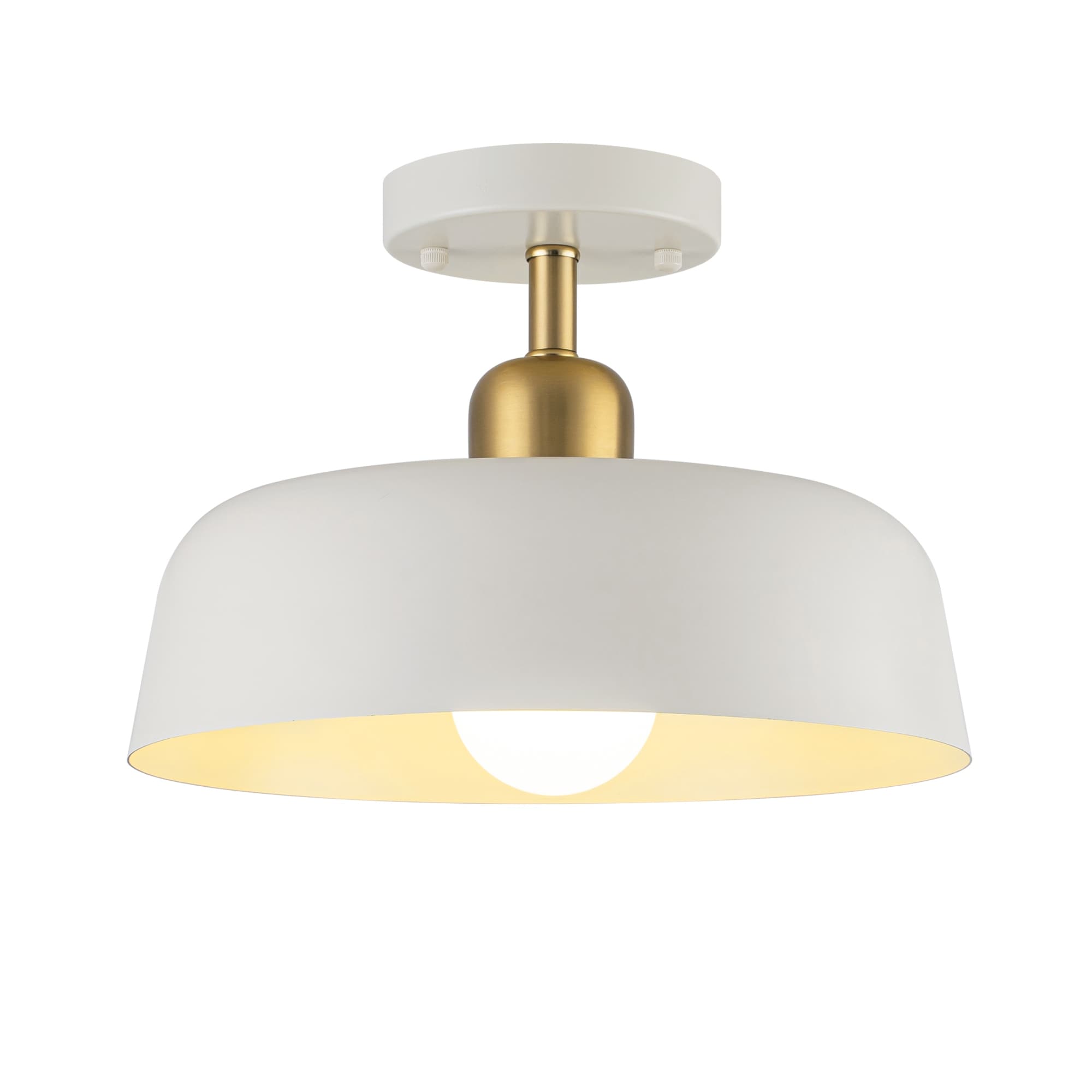 Modern Farmhouse 1 Light 12.6 Metal Semi Flush Mount Ceiling Light Fixture For Porch Hallway Passway