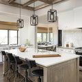 Lnc Black Wood Metal 1 Light Rustic Foyer Pendant
