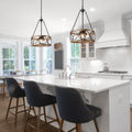 Farmhouse Chandelier Lighting With Disttressed Finish N A