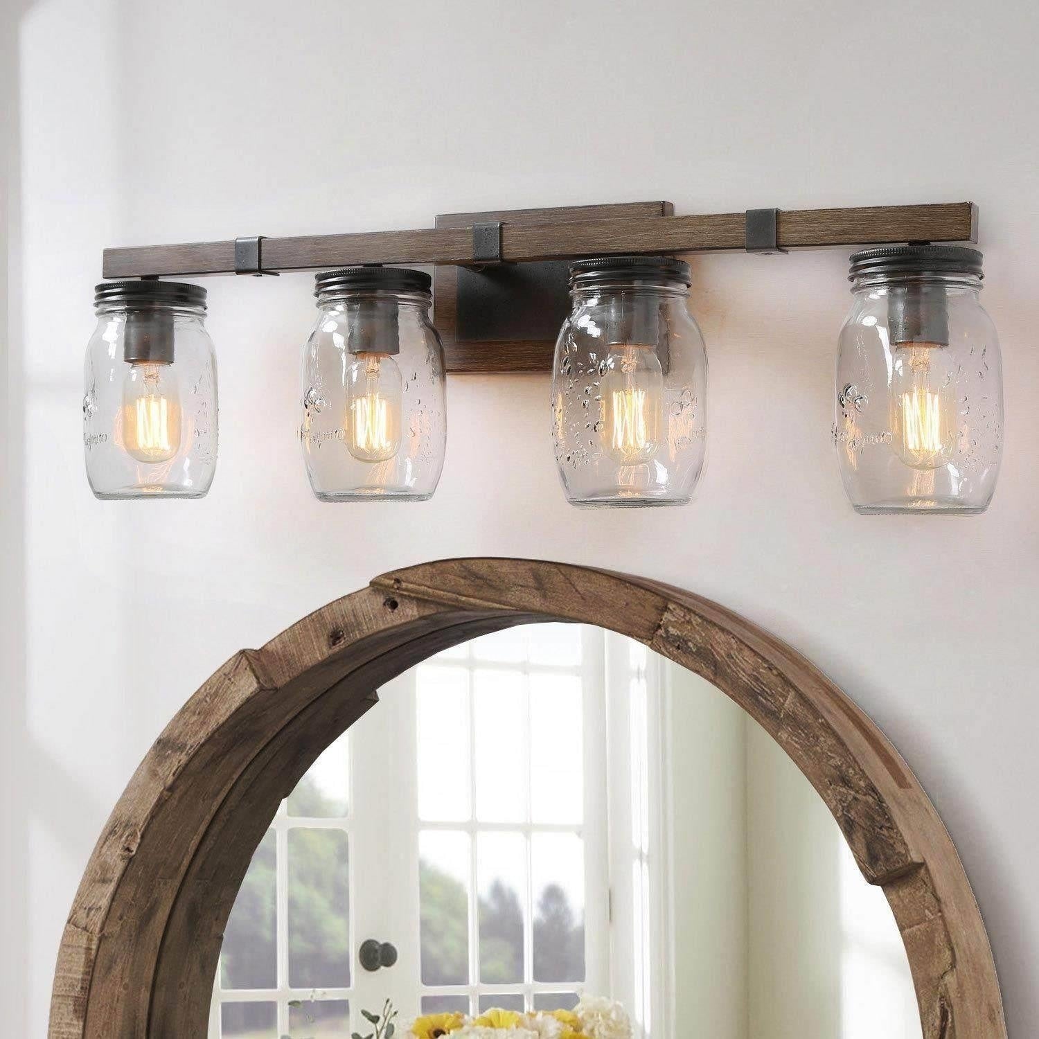 Farmhouse 4 Lights Bathroom Vanity Lighting Wall Sconce W29 Xh9 Xe6