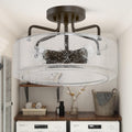 Modern Farmhouse 4 Lights Full Flush Mount Ceilling Lighting Fixture W12 X H8