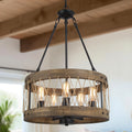 Farmhouse Chandelier With 5 Lights Kitchen Island Lighting For Dining Room D19 X H 25