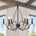 6 Light Crystal Waterdrop French Country Chandelier