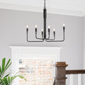 Modern Glam 6 Light Chandeliers Pendant Lighting Fixture For Kitchen Dining Room Black L25 Xw13.5 Xh23.5