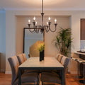 Lnc Bronze Metal 6 Light Traditional Candlelabra Chandelier