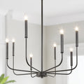 Lnc Rust Steel 8 Light Pendant Chandelier