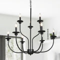 Lnc 9 Light Black Multi Tier Traditional Chandelier Lighting