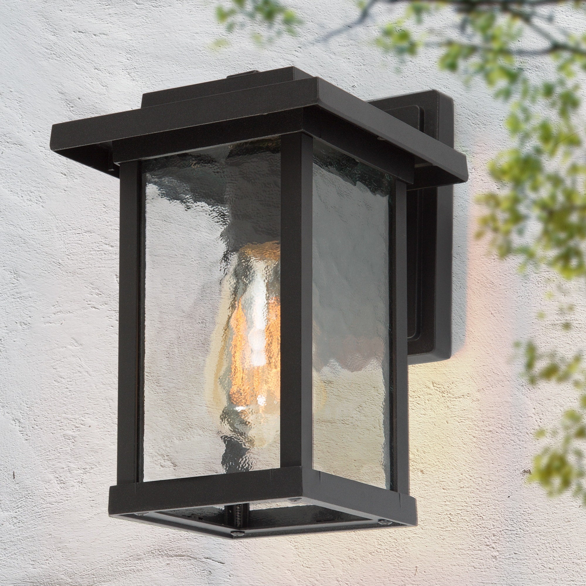 Leana 1 Light Black Porch Patio Garden Outdoor Wall Sconce