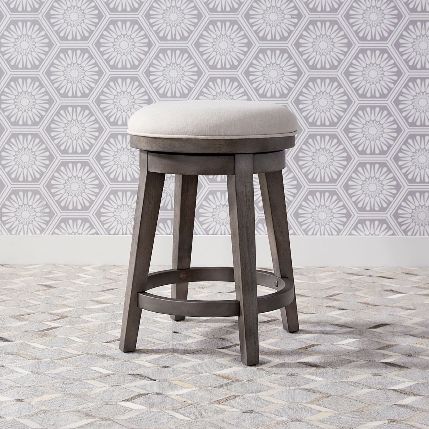 Modern Farmhouse Dusty Charcoal Console Swivel Stool