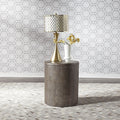 Modern Farmhouse Dusty Charcoal Drum End Table