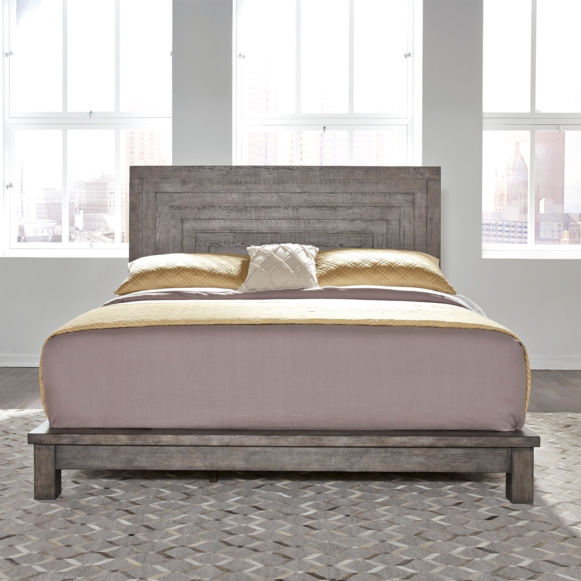 Modern Farmhouse Dusty Charcoal Queen Platform Bed