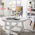 Modern Farmhouse Flea Market White 3 Piece Splay Leg Round Table Set