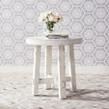 Modern Farmhouse Flea Market White Splay Leg Round End Table