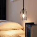 Mid Century Island Pendant Seeded Glass Shade Ceiling Lighting For Powder Room D 5 H 8.7